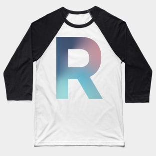 Gradient Letter R Initial Alphabet Baseball T-Shirt